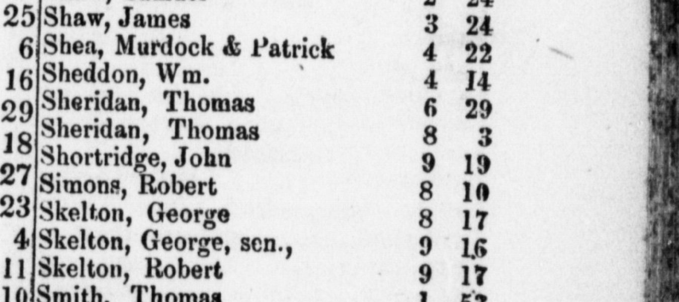 The two Thomas Sheridans of Morris Township in the County of Huron Gazetteer for 1863–64, p. 49 (Canadiana).